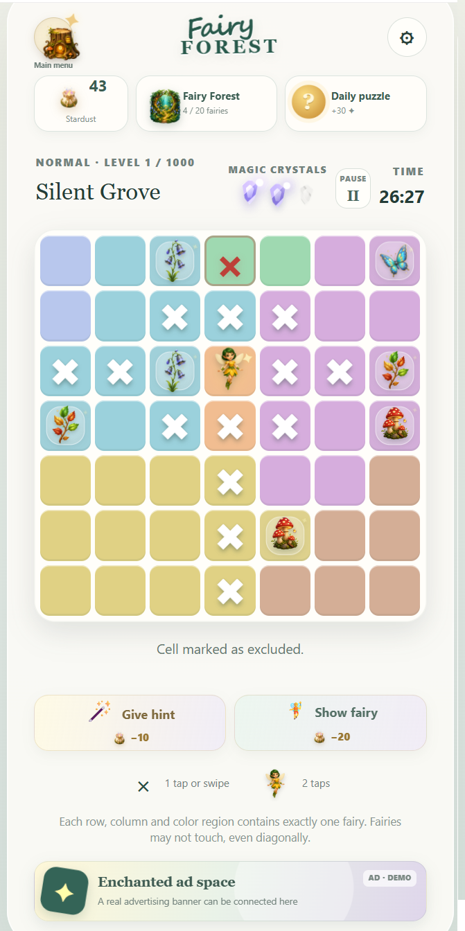 Fairy Forest gameplay screen